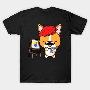 Funny corgi is a painter T-Shirt